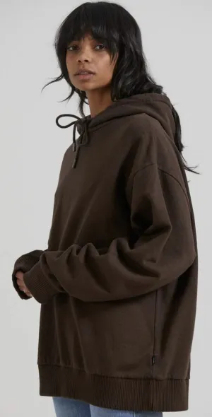 Afends THC Unisex Hemp Oversized Pull on Hood - Coffee