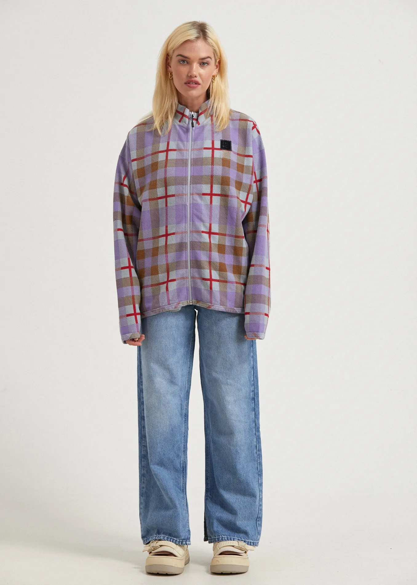AFENDS Unisex Colby - Unisex Zip Up Jumper - Plum