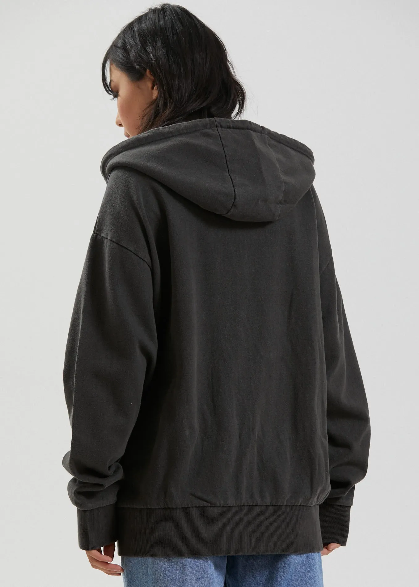 Afends Unisex Saxe - Unisex Hemp  Zip Up Hoodie - Stone Black