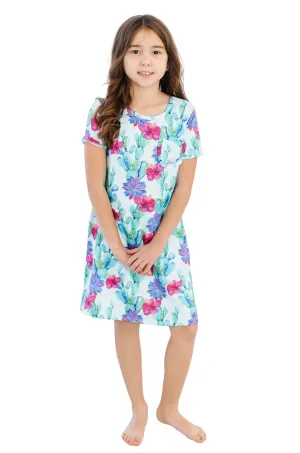 Cactus Flower T-shirt Dress