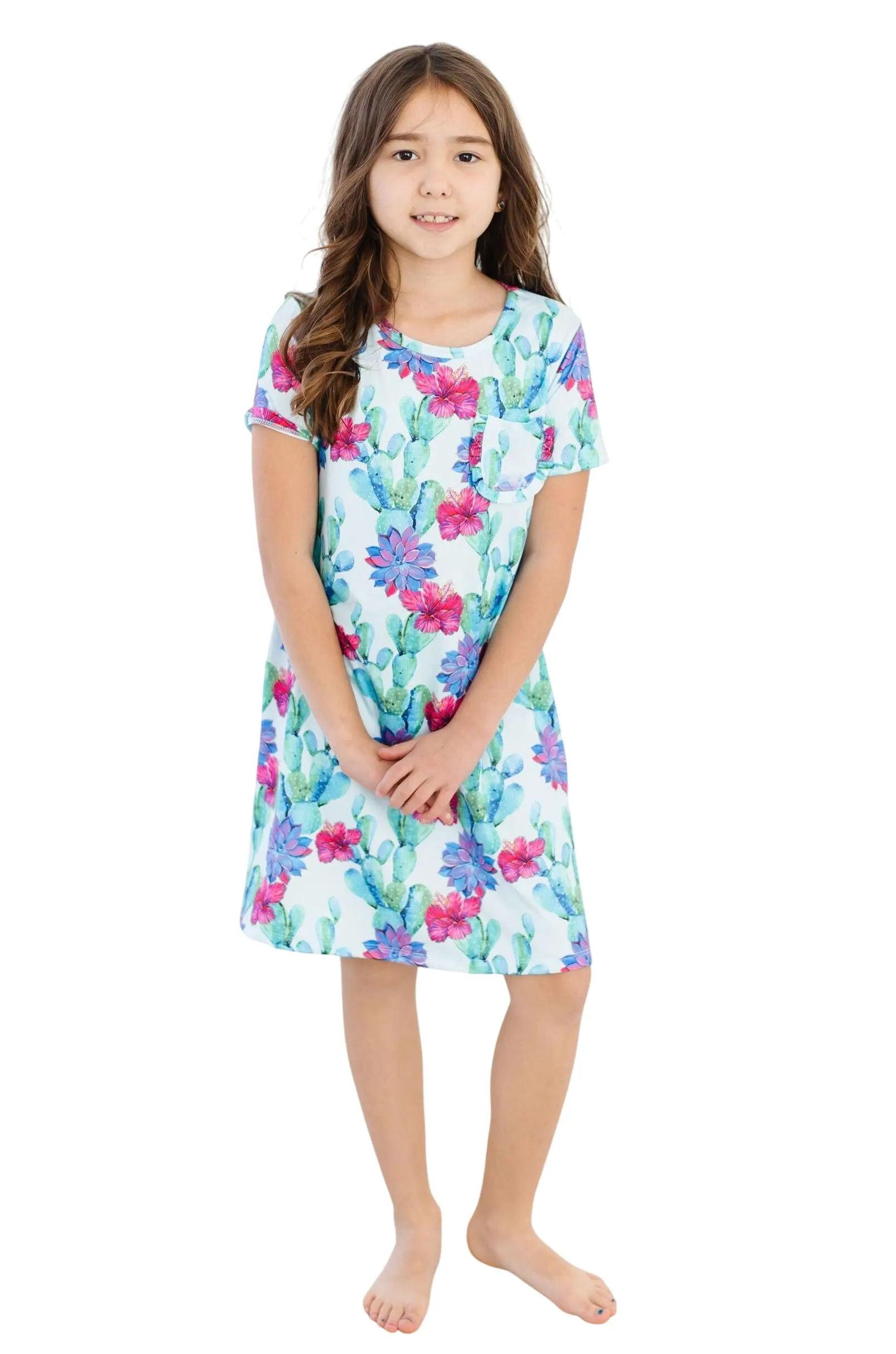 Cactus Flower T-shirt Dress