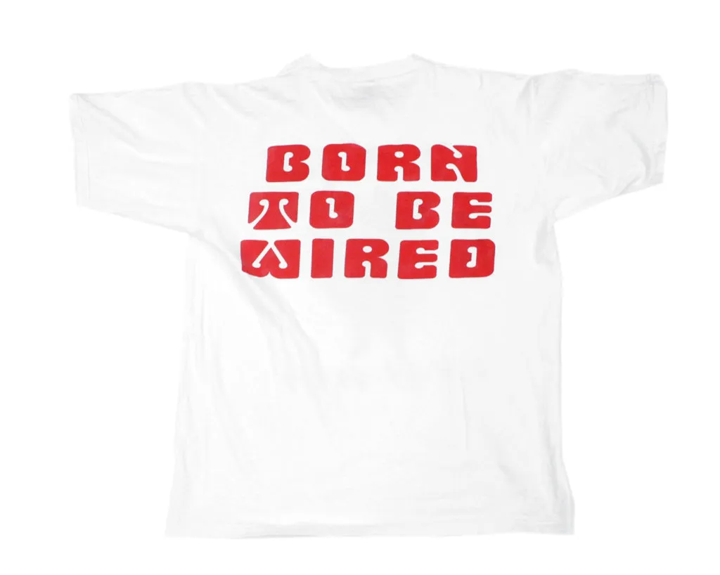 CACTUS JACK BORN TO BE WIRED *SIGNED* WHITE SHIRT LG