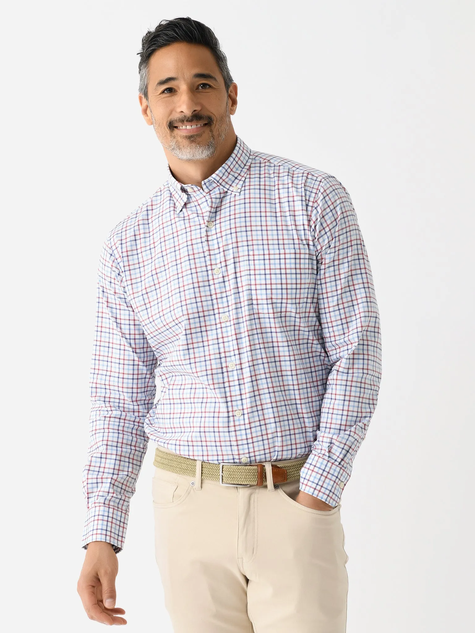 CALGARY CROWN LITE COTTON STRETCH SHIRT - BURNT ORANGE