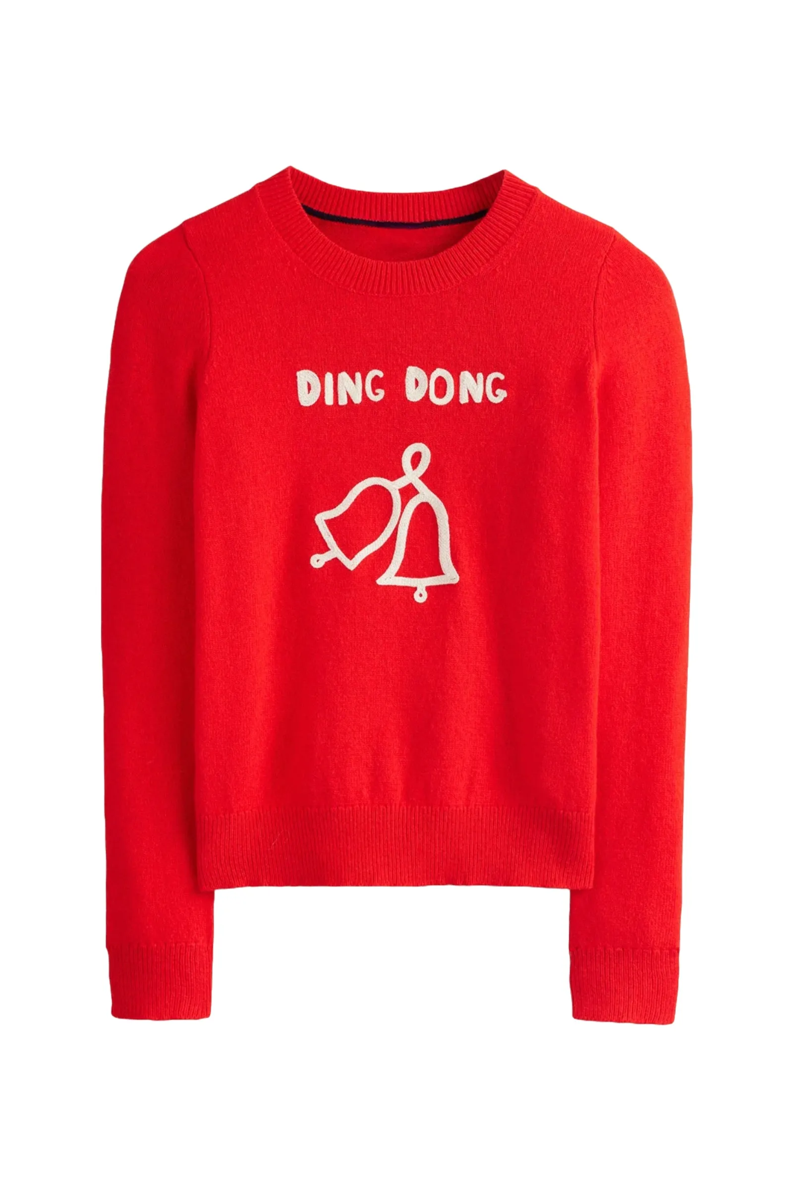 Festive Red Embroidered Jumper