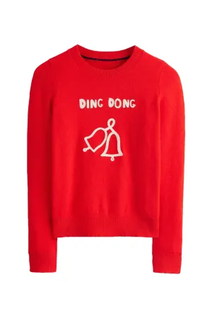 Festive Red Embroidered Jumper