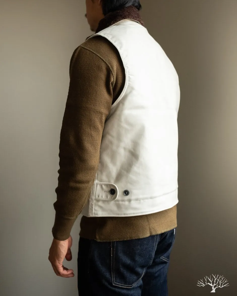 IHV-22-IVO - Alpaca Lined Whipcord N1 Deck Vest - Ivory
