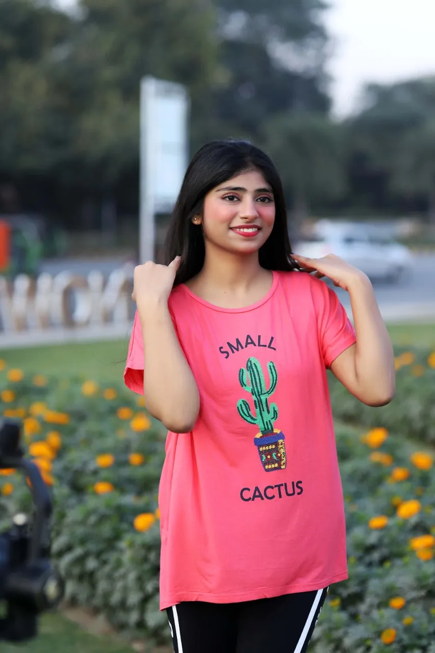 Ladies embraided cactus T-Shirt