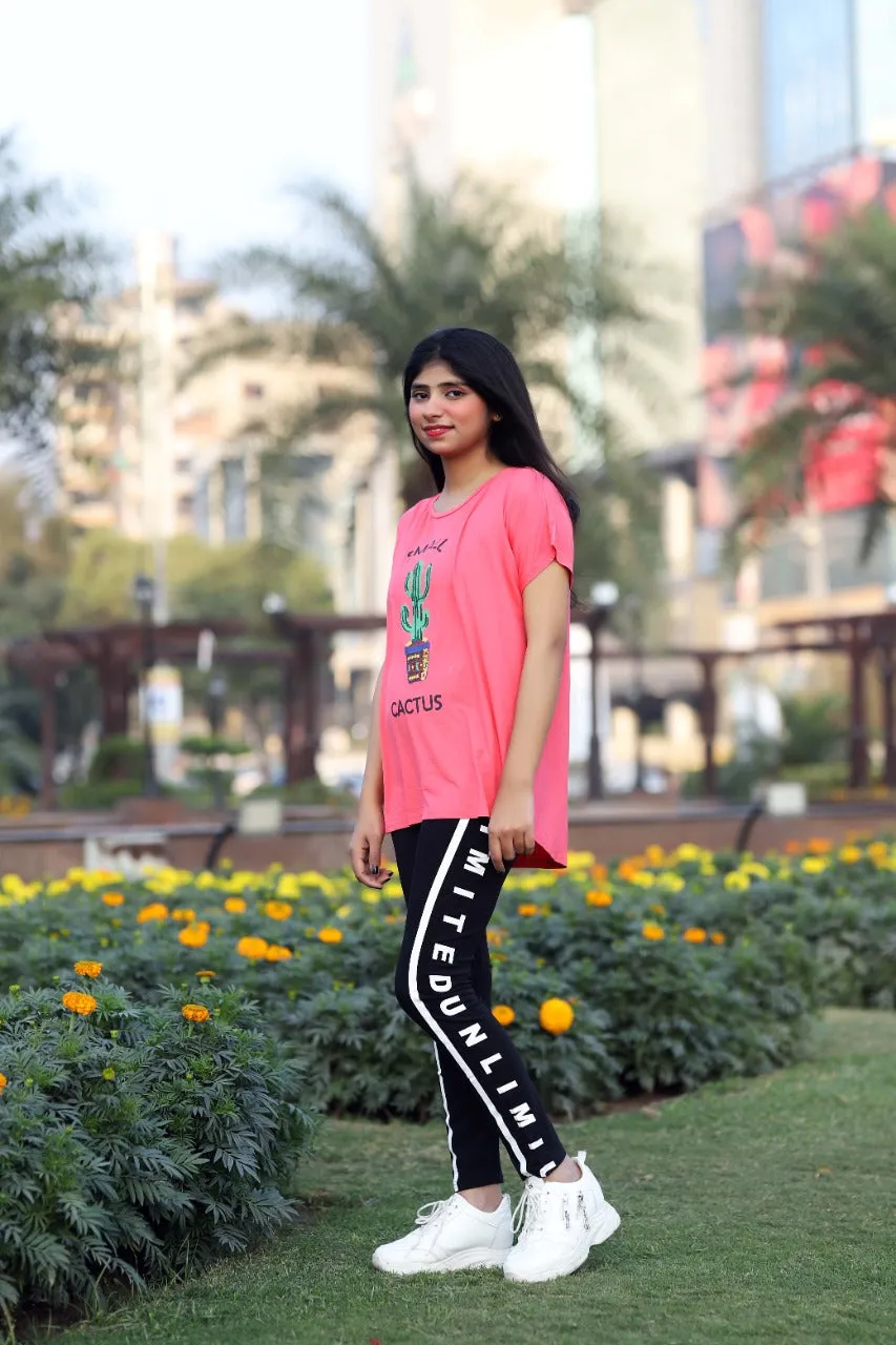 Ladies embraided cactus T-Shirt