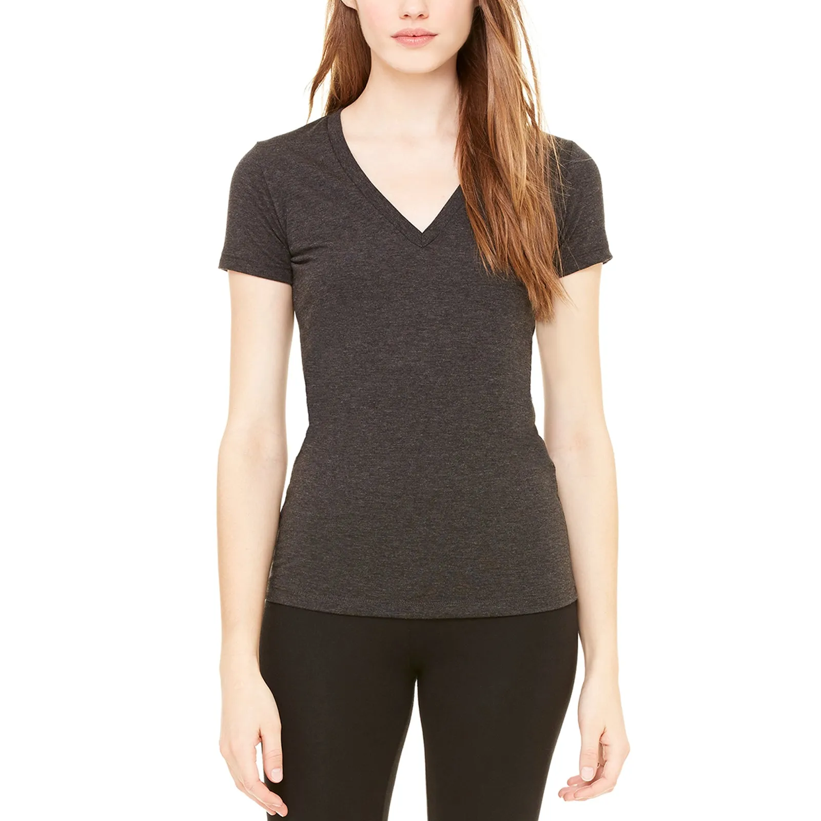 Ladies' Tri-blend S/S Deep V-Neck T-Shirt