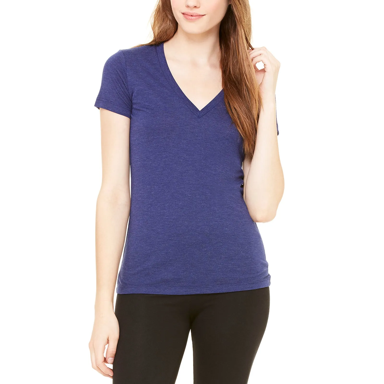 Ladies' Tri-blend S/S Deep V-Neck T-Shirt