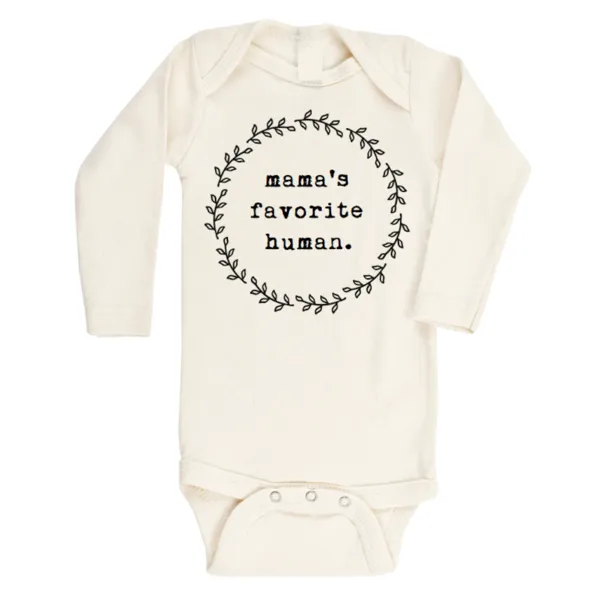 Mama's Favorite Human Organic Long Sleeve Bodysuit