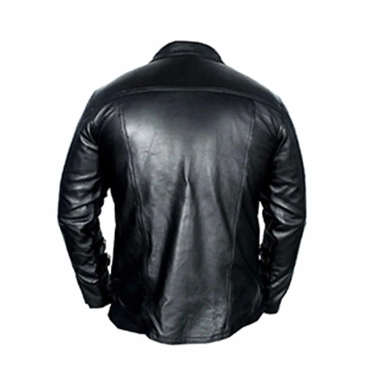 Men Black sheep lamb Leather Police Uniform Style Shirt - (PSF-G)