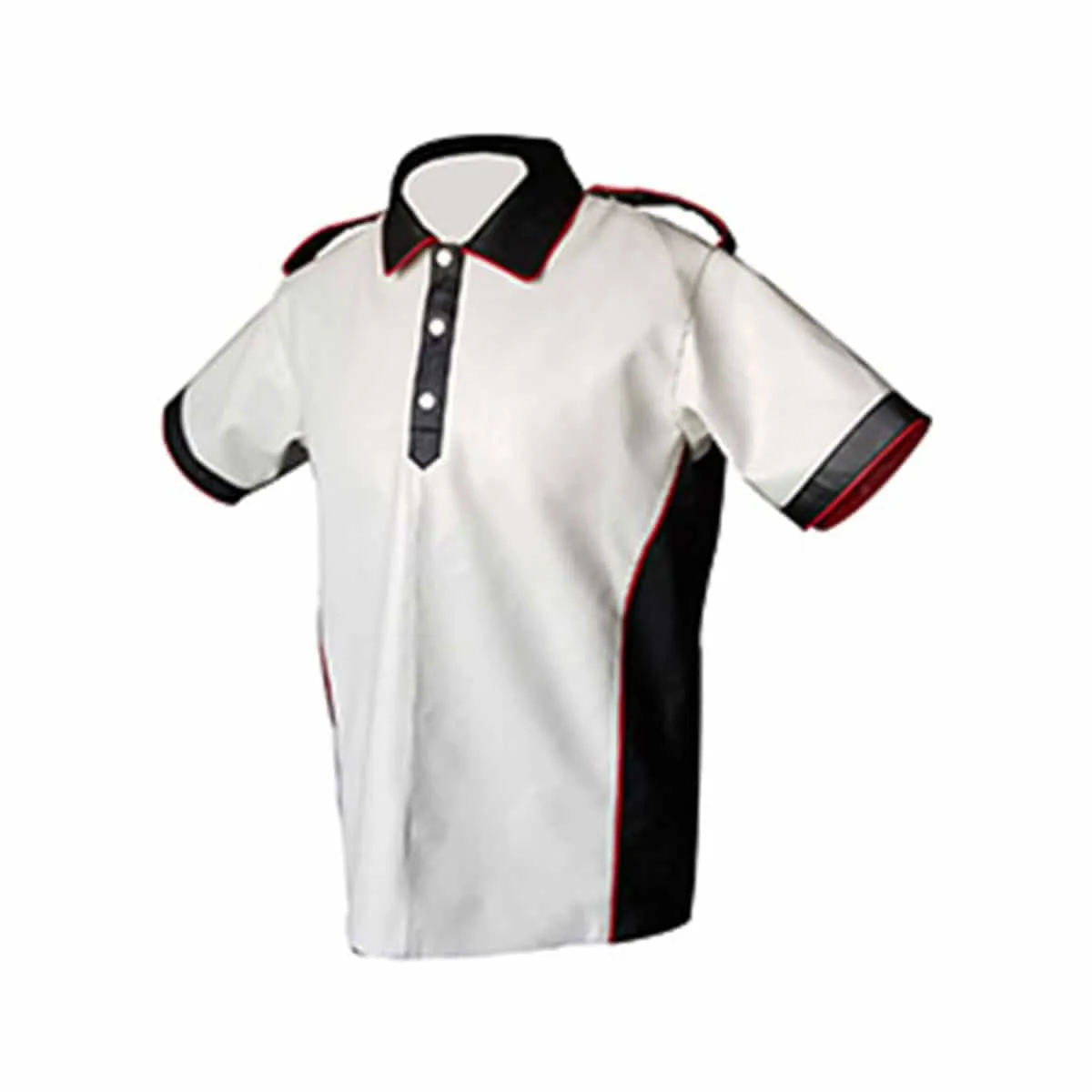 Mens Polo Shirt White Genuine Leather - (Polo-Wht)