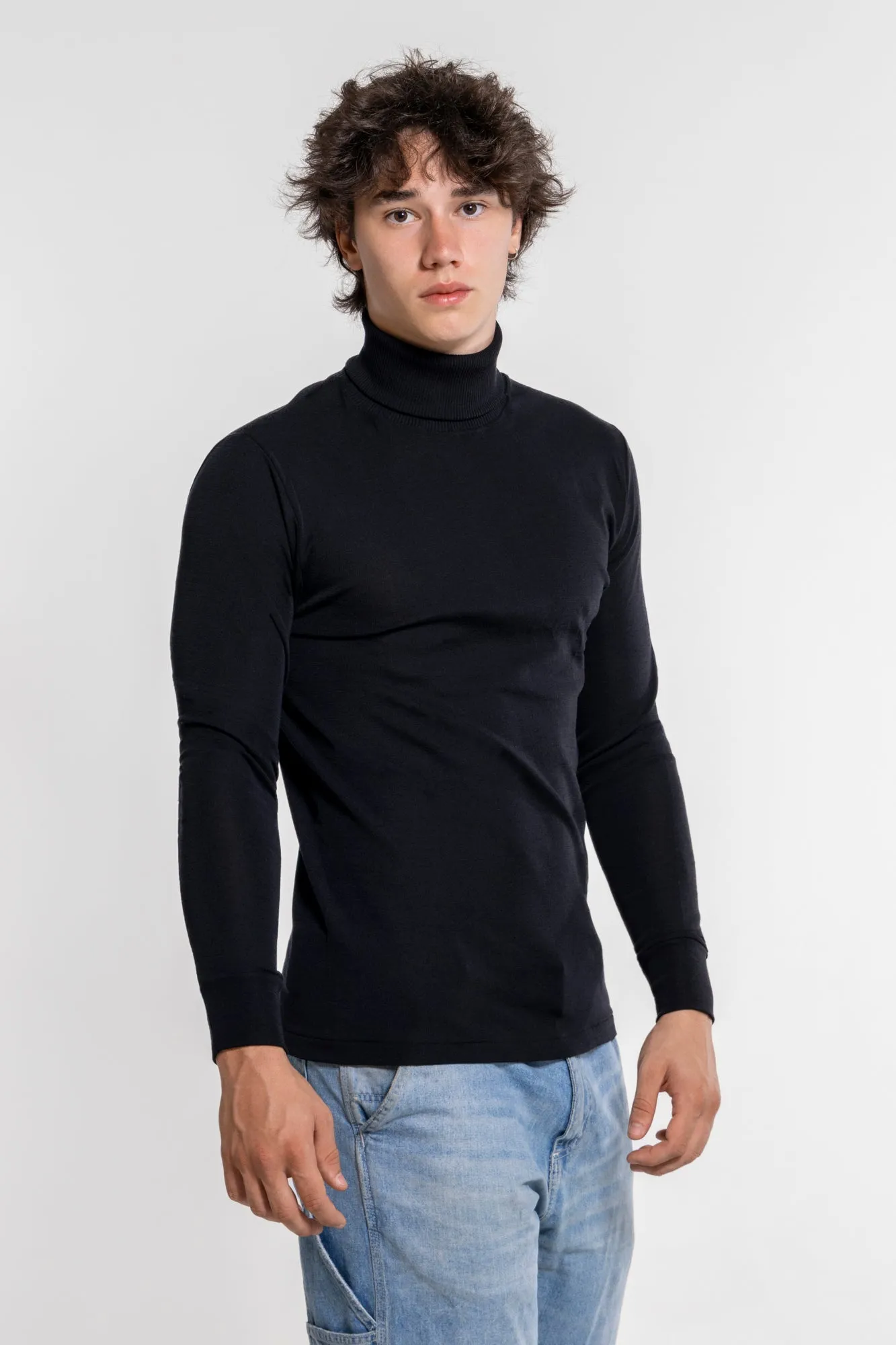 Men's turtleneck in wool and silk 629
