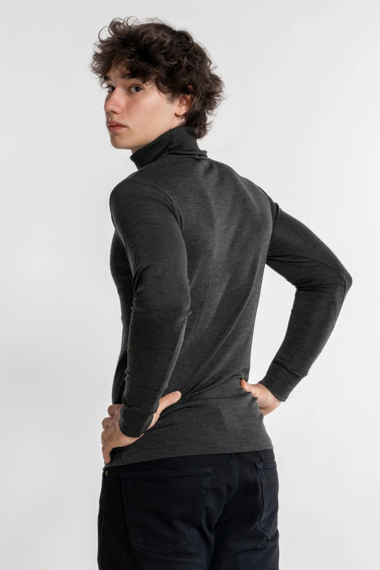 Men's turtleneck in wool and silk 629