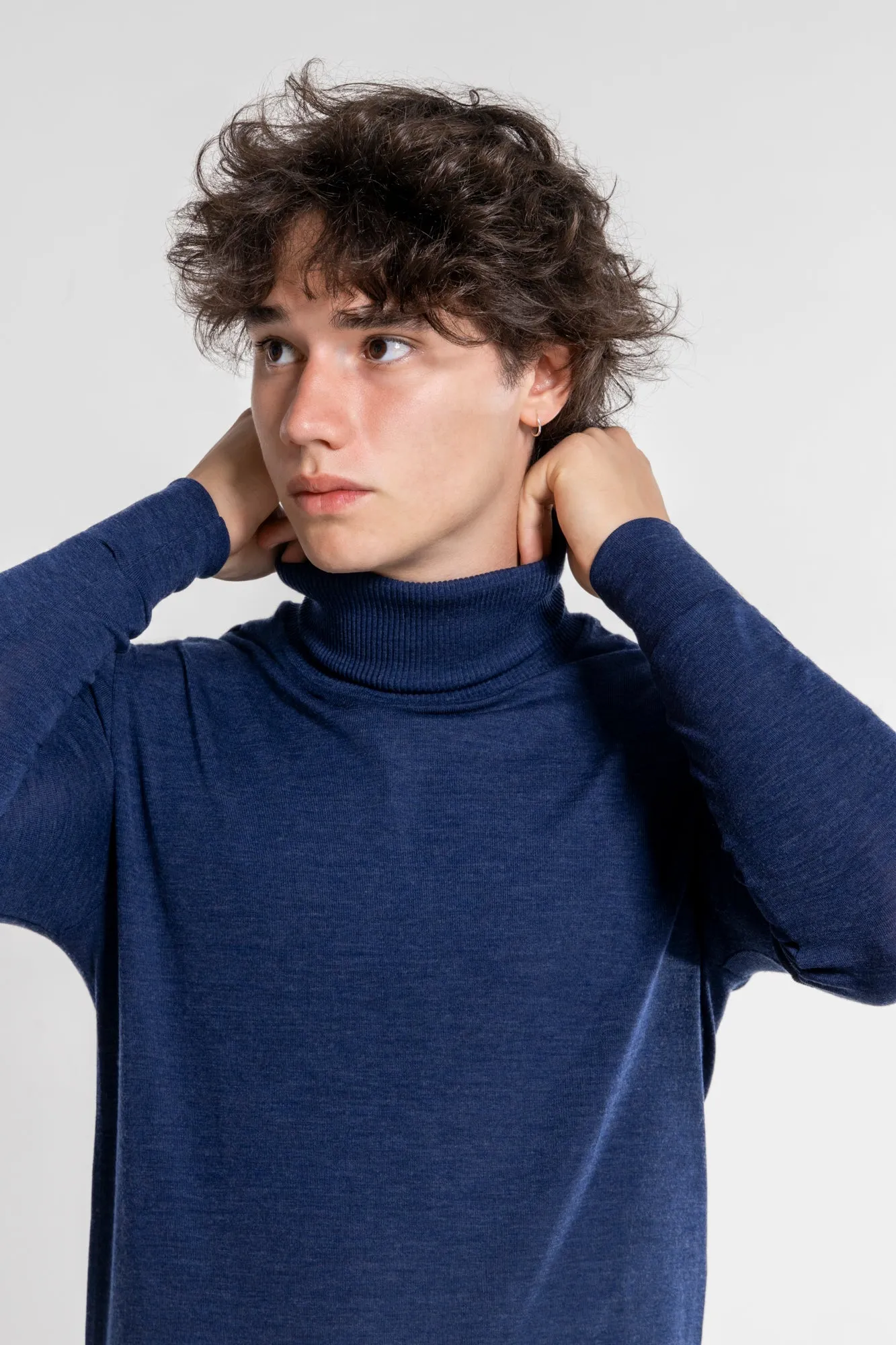 Men's turtleneck in wool and silk 629
