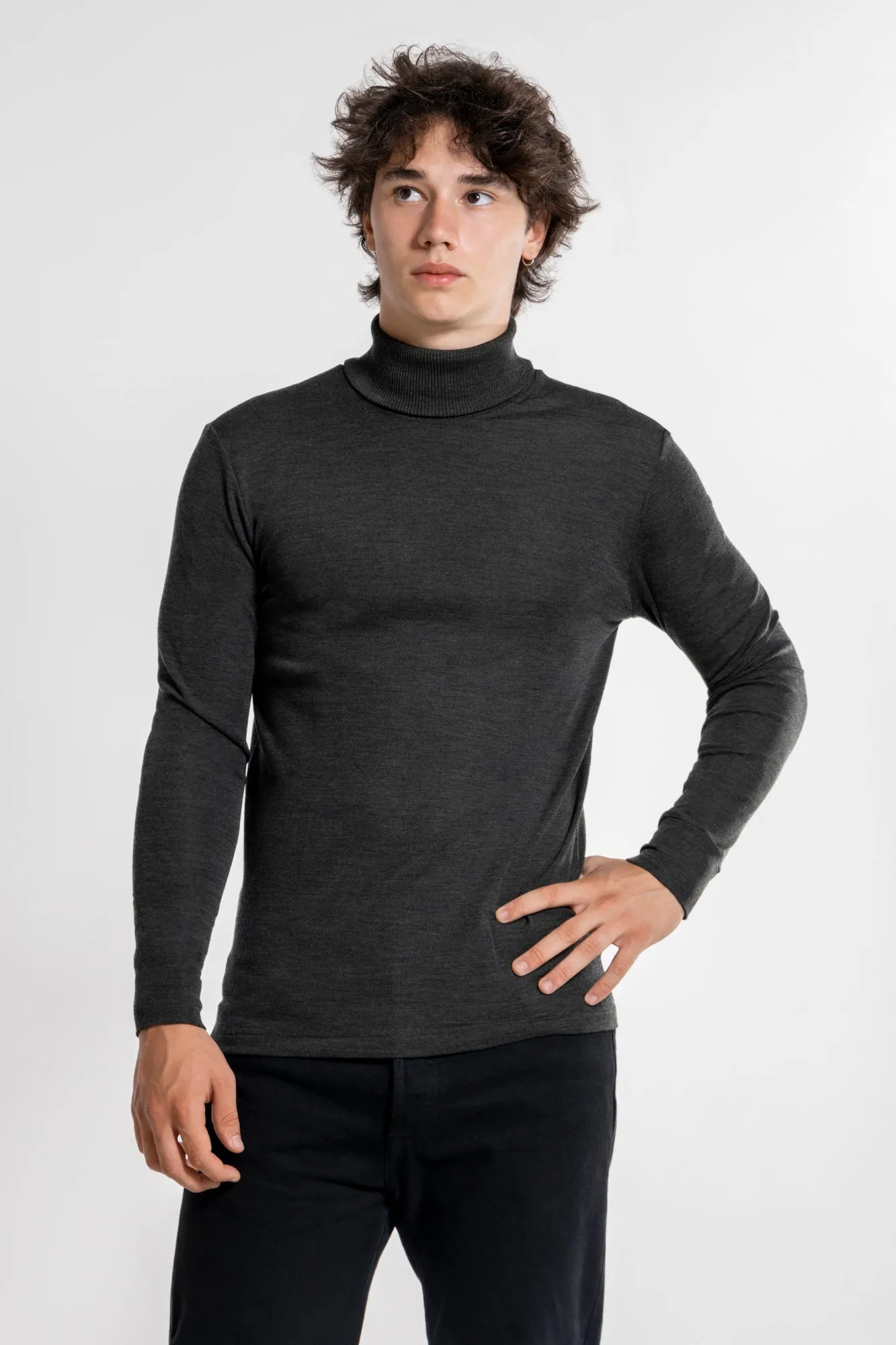 Men's turtleneck in wool and silk 629