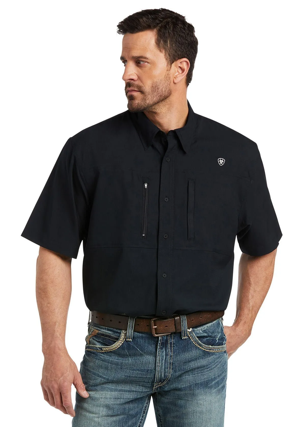 Men's VentTEK Classic Fit Short Sleeve Shirt, Black