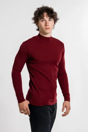 Mock Turtleneck in Wool and Silk 628