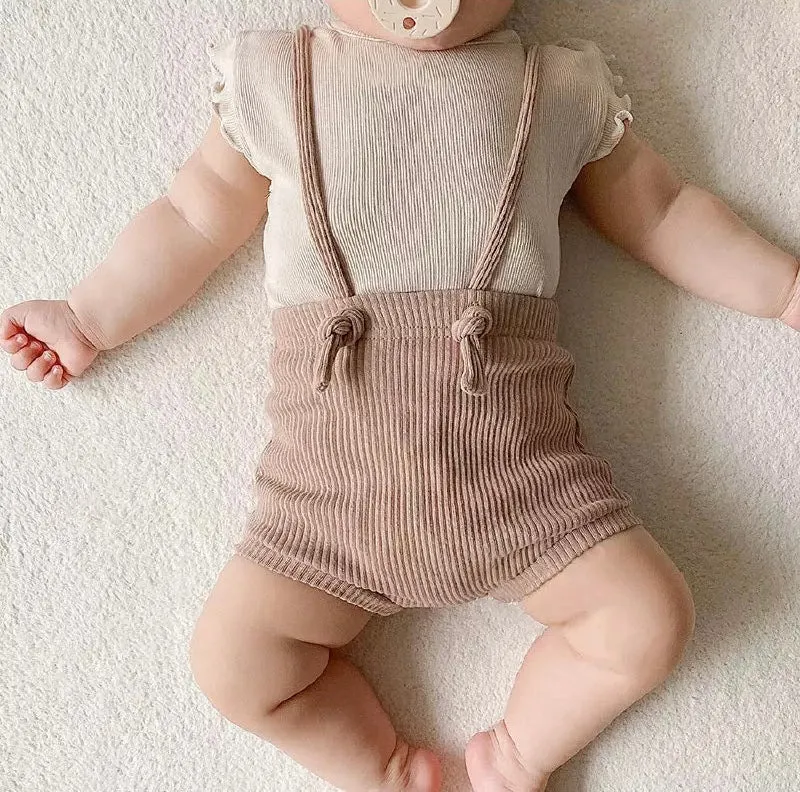 Ribbed Suspender Shorts