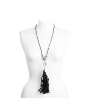 Solar Silver Crystal Ball Drop Pendant