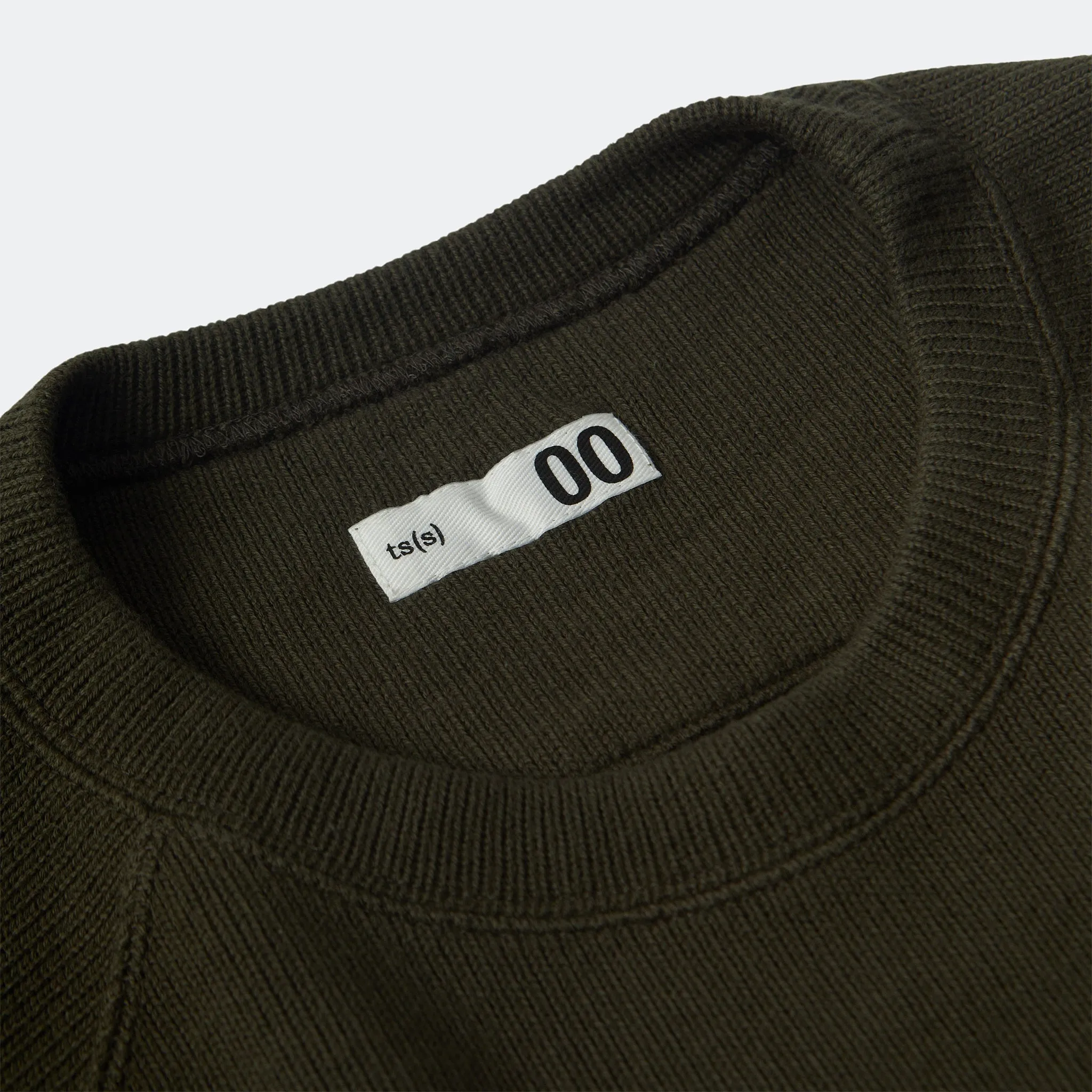 ts(s) - Crewneck Jumper Velvet Trims Dark Olive
