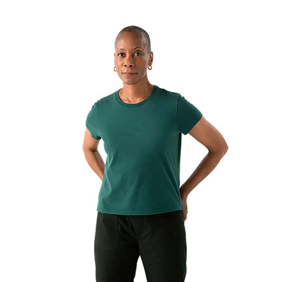 Women’s Pima Cotton Slight Crop Crew Neck T-Shirt